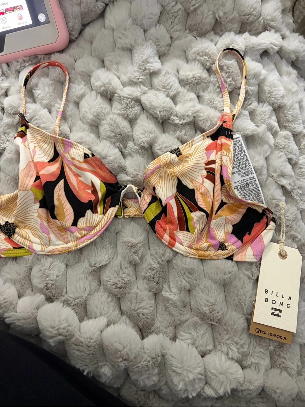 Billabong Multi-Color Floral Underwire Bikini Top Lg NWT - Picture 1 of 3